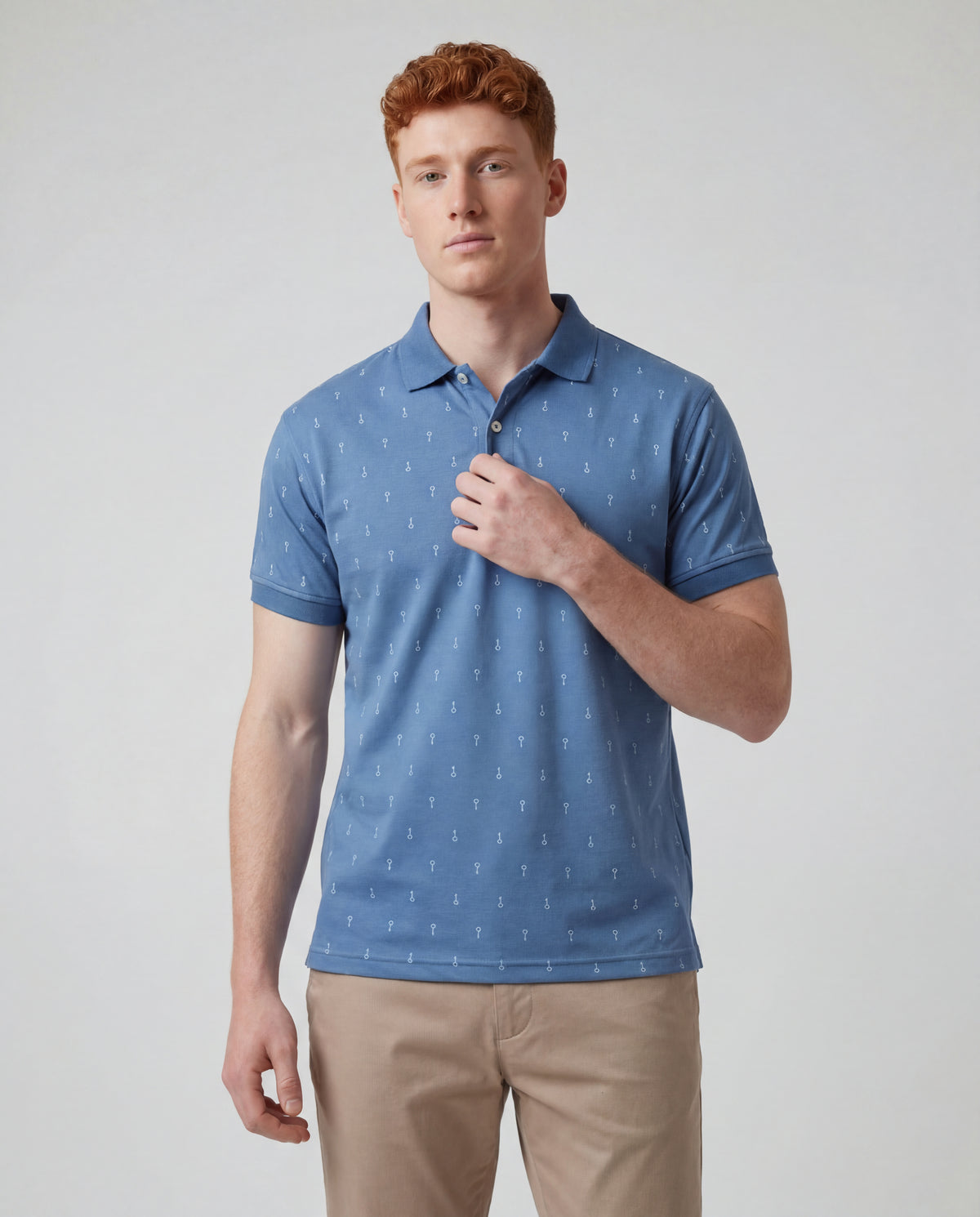 Polo Estampada Teo - Indigo