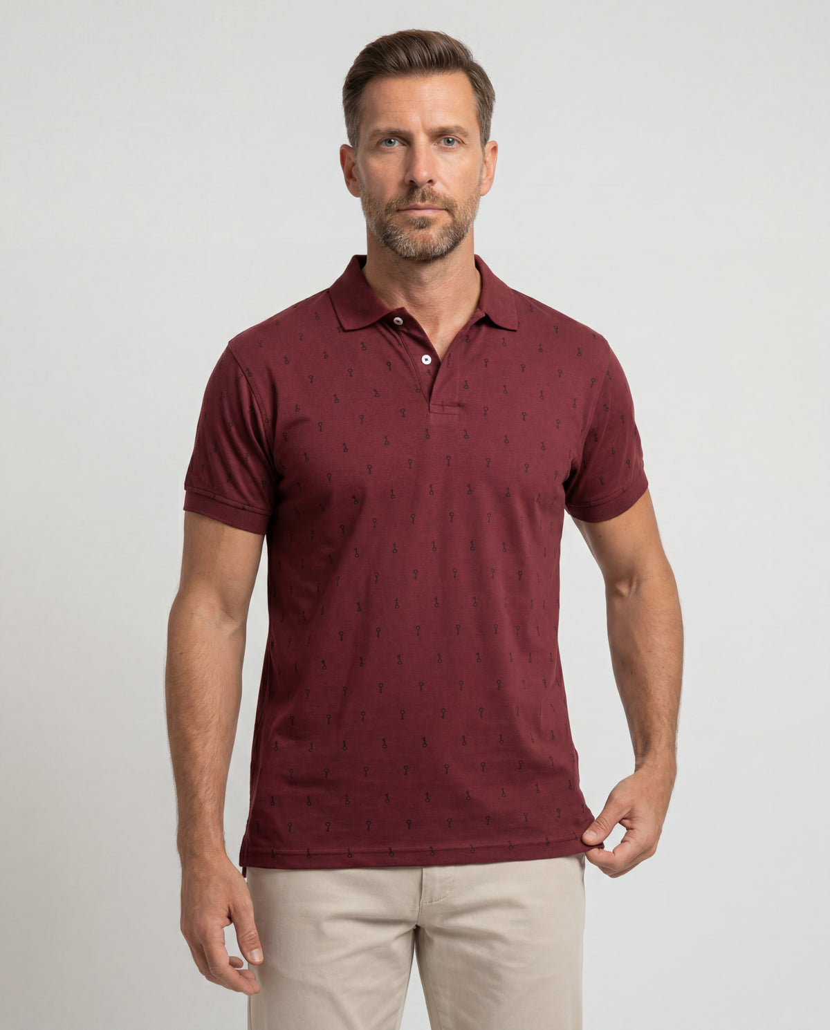 Polo Estampada Teo - Vinotinto