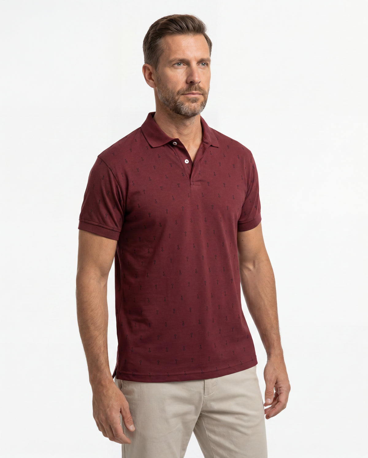 Polo Estampada Teo - Vinotinto