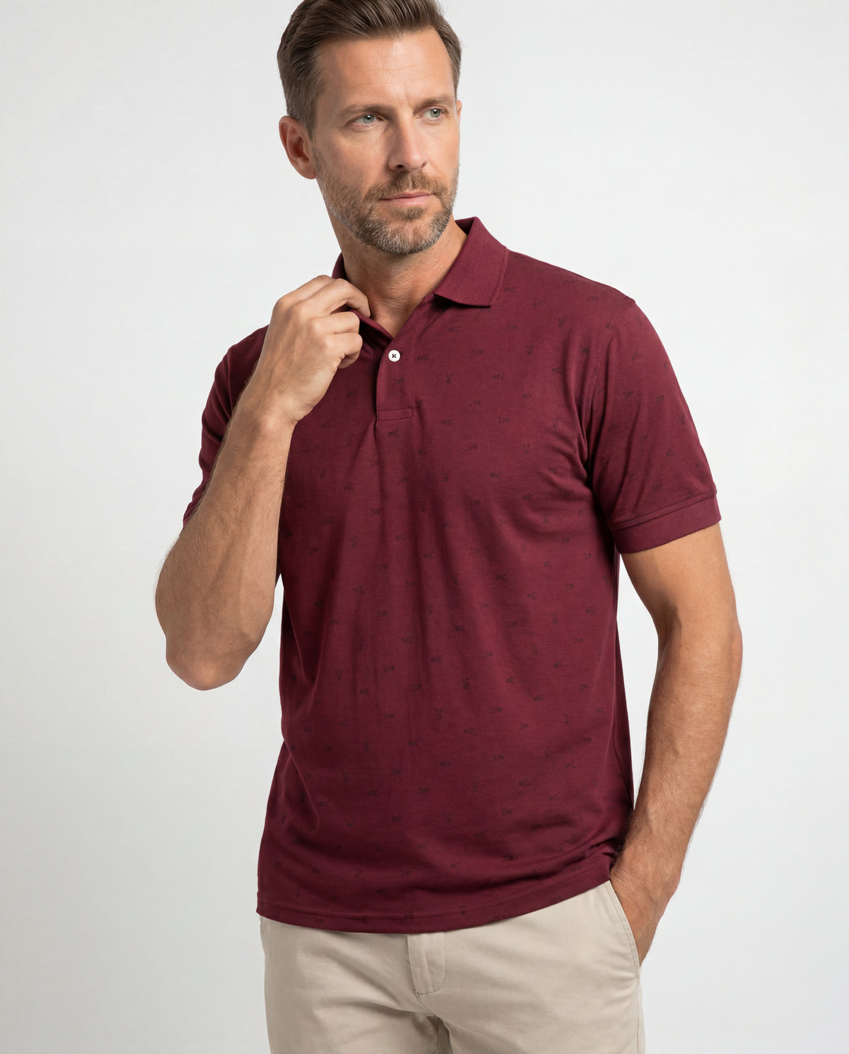 Polo Estampada Lionel - Vinotinto