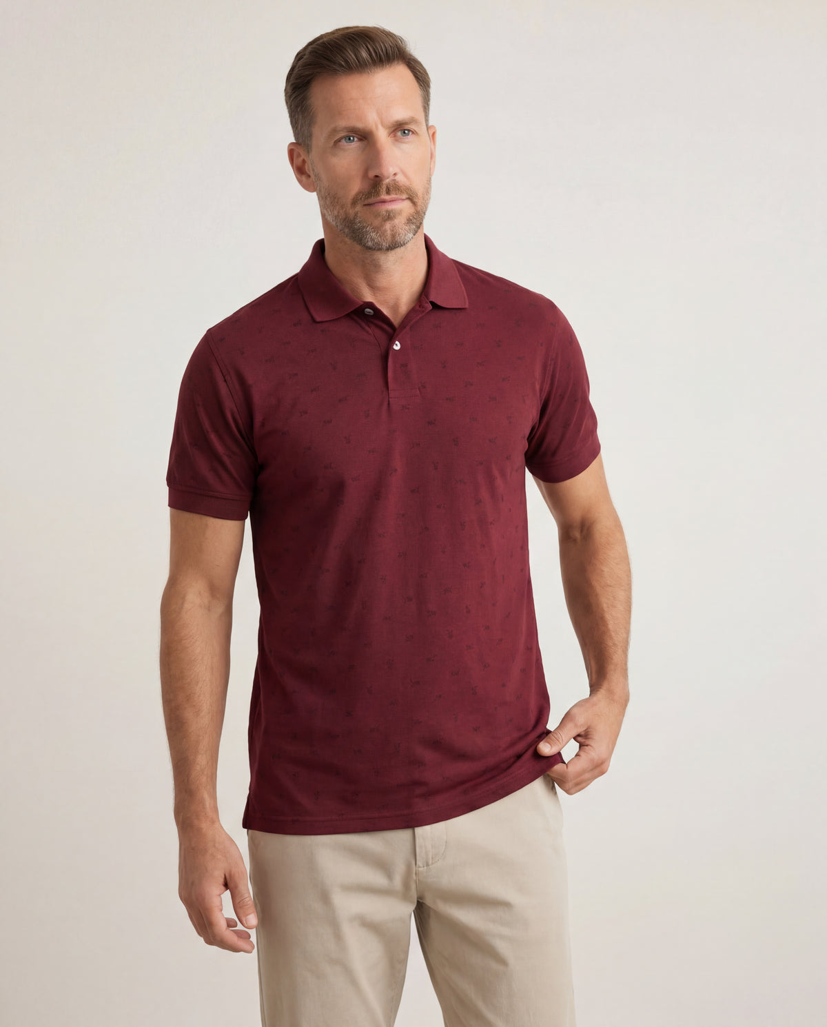 Polo Estampada Lionel - Vinotinto