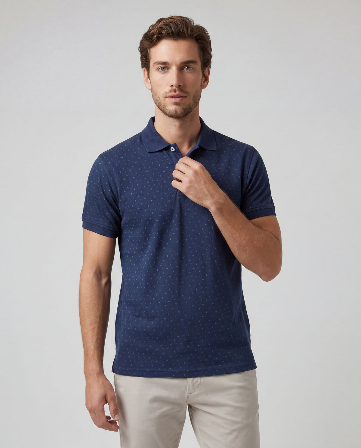 Polo Estampada Gaston - Azul Navy