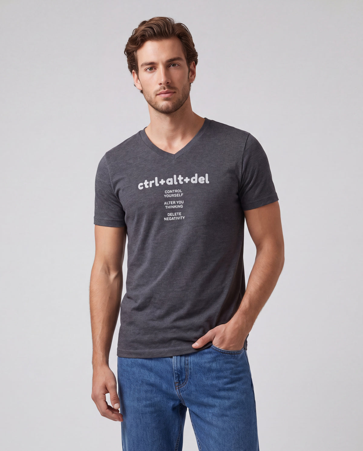 Camiseta Estampada 414 - Negro Jaspe