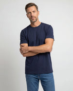 Camiseta Hombre Cuello Doble - Azul Navy