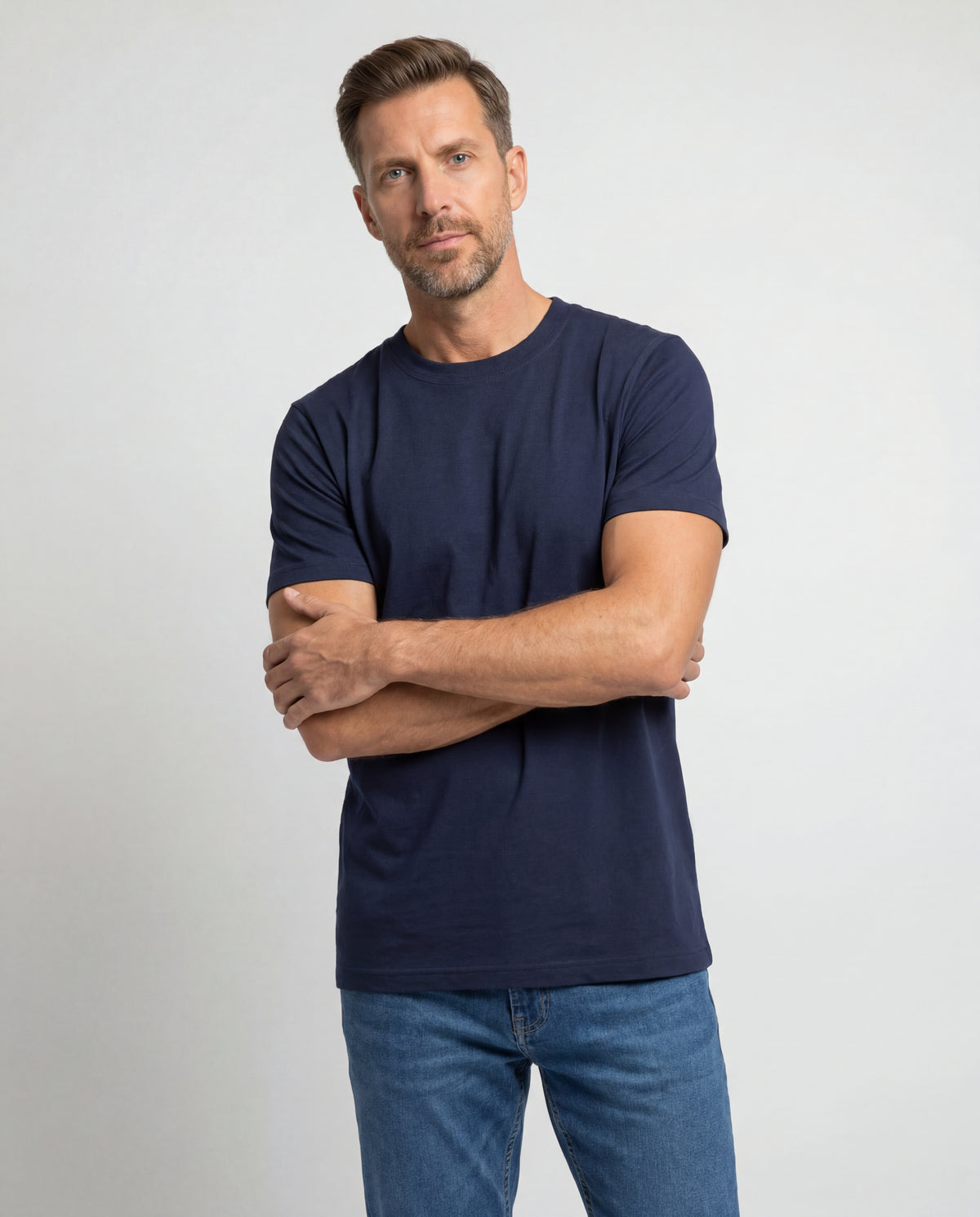Camiseta Hombre Cuello Doble - Azul Navy