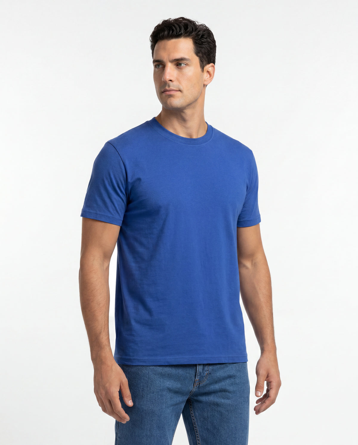 Camiseta Hombre Cuello Doble - Azul Rey