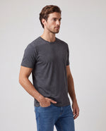 Camiseta Hombre Cuello Doble - Gris Oscuro