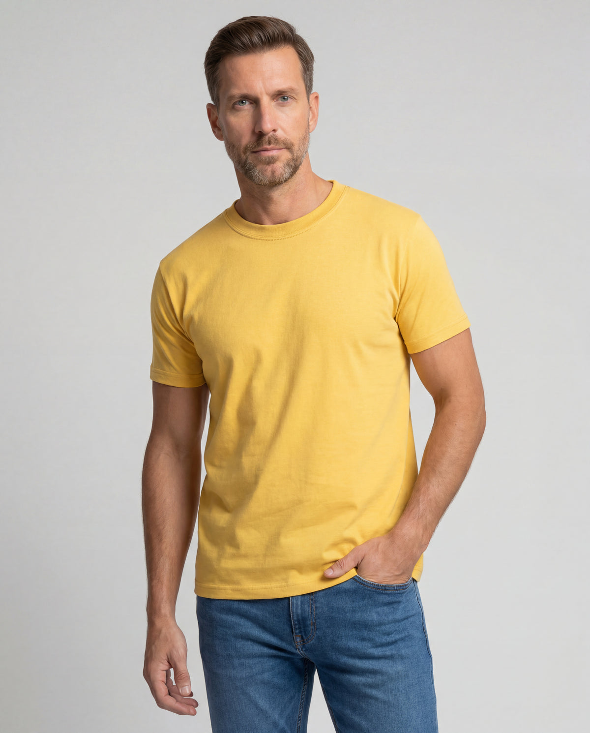 Camiseta Hombre Cuello Doble - Maiz