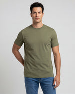 Camiseta Hombre Cuello Doble - Verde Militar