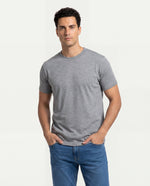 Camiseta Hombre Cuello Doble - Gris Jaspe