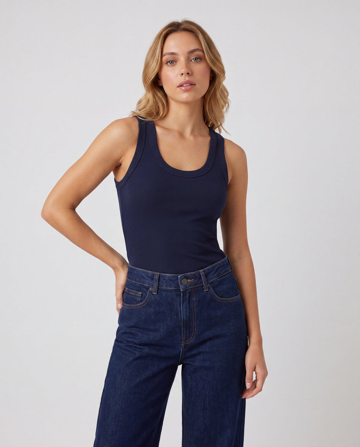Básica Rib Ariel - Azul Navy