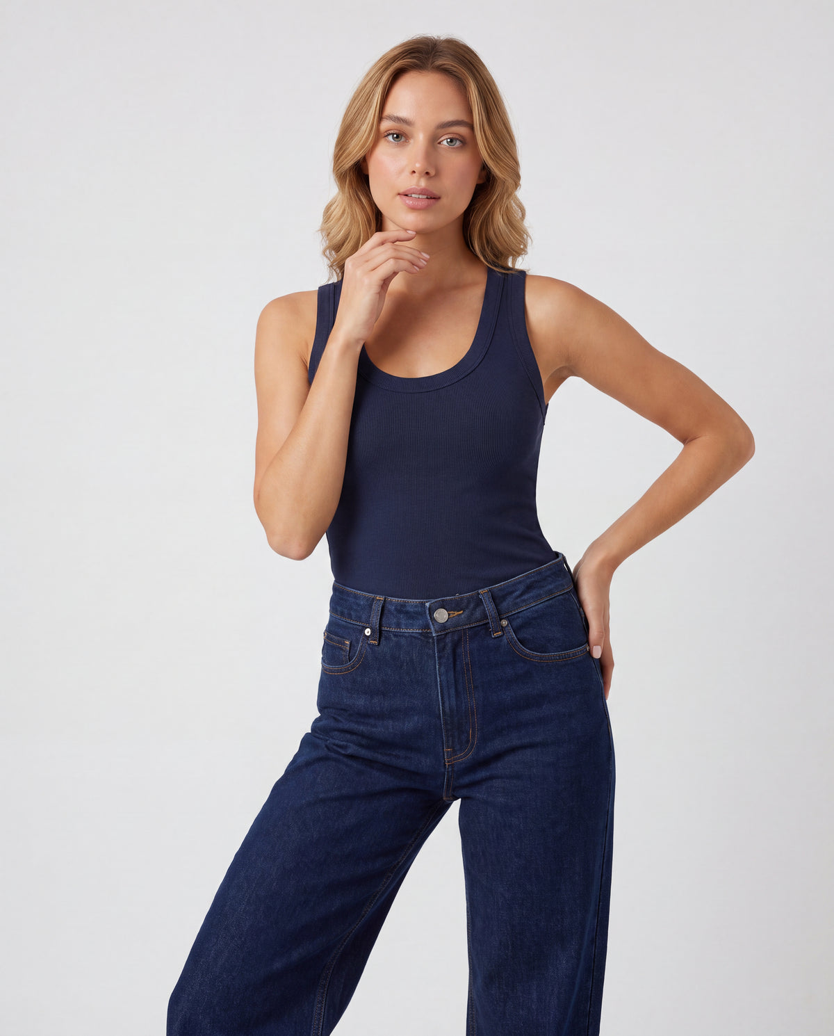 Básica Rib Ariel - Azul Navy
