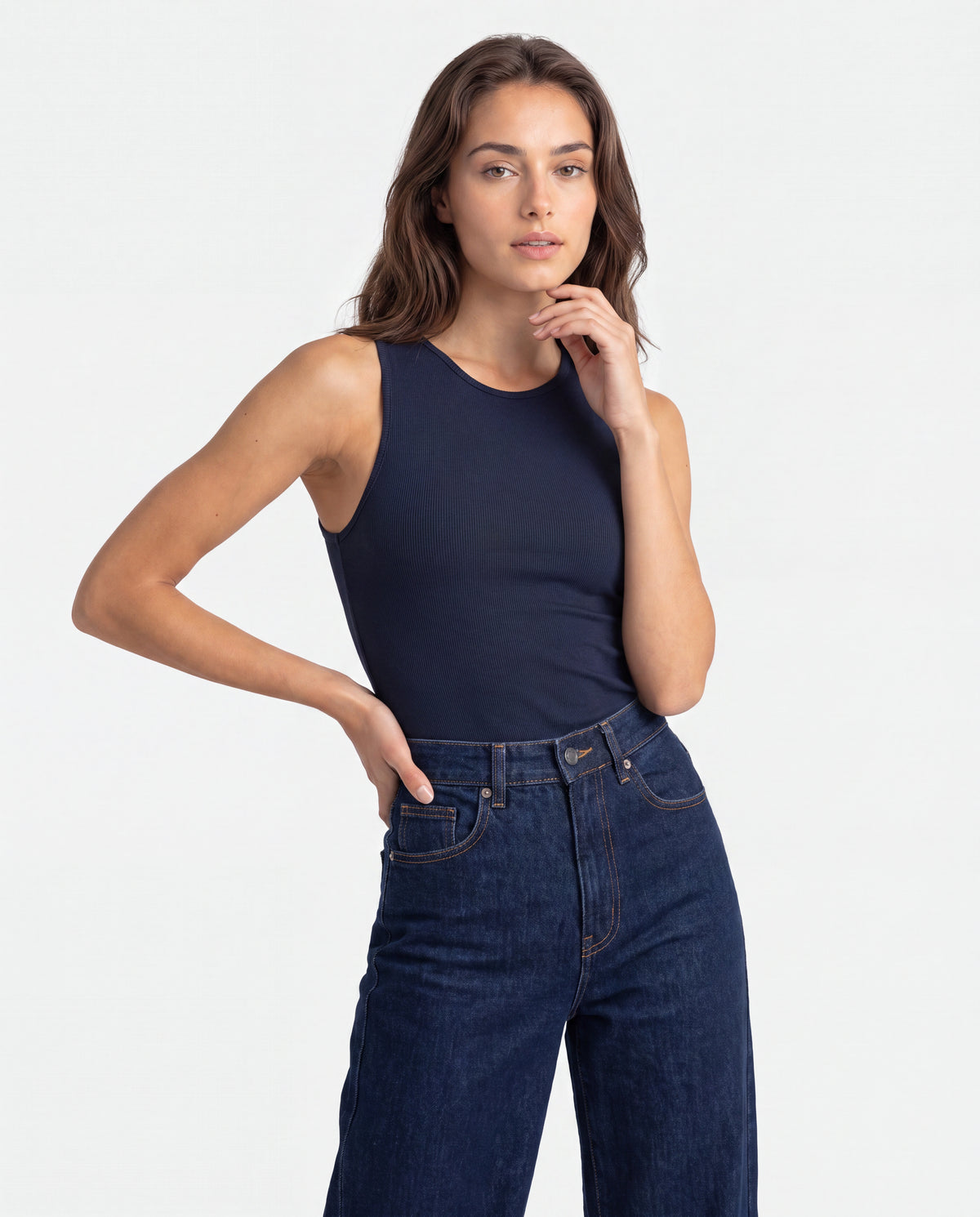 Básica Rib Mila - Azul Navy