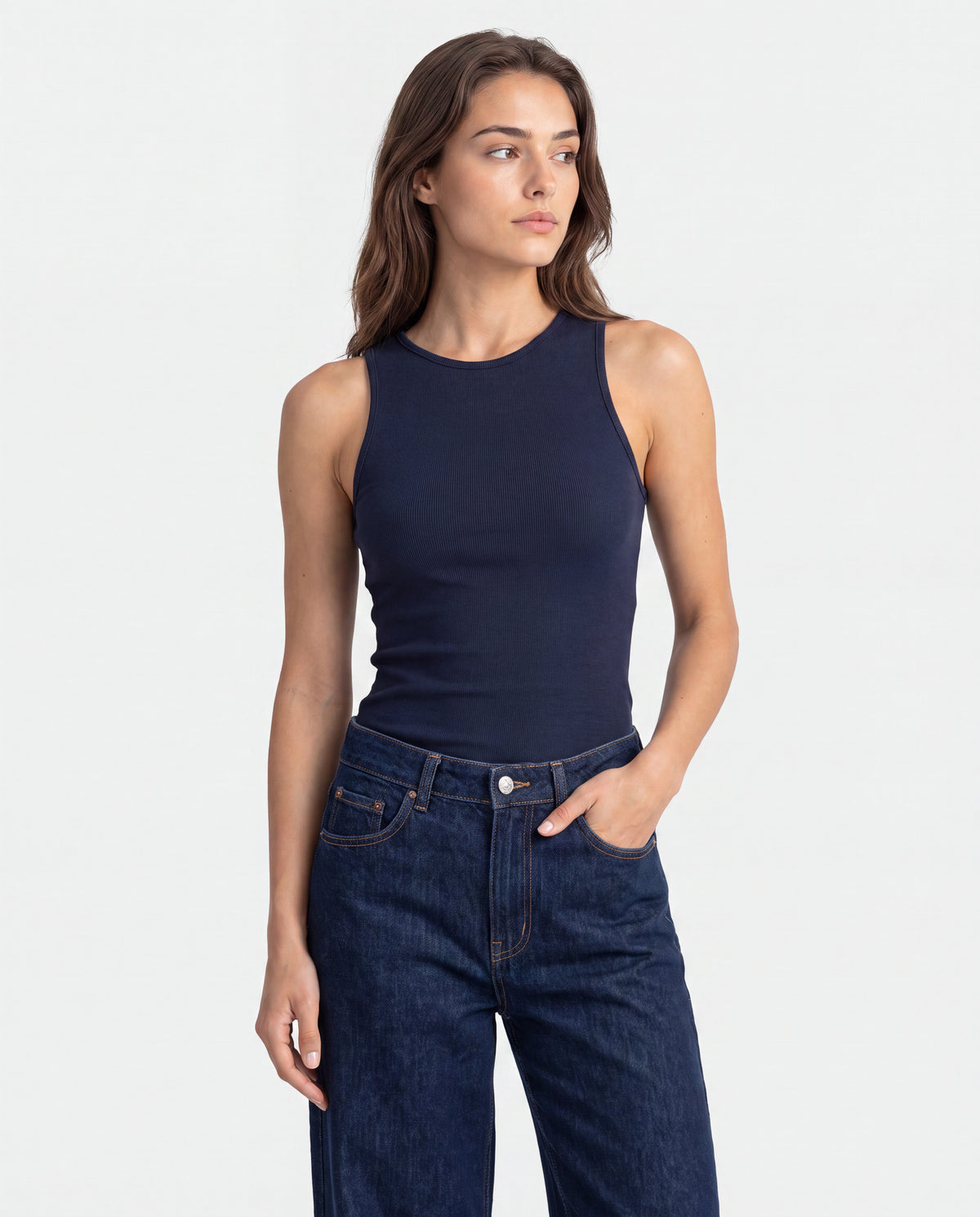 Básica Rib Mila - Azul Navy