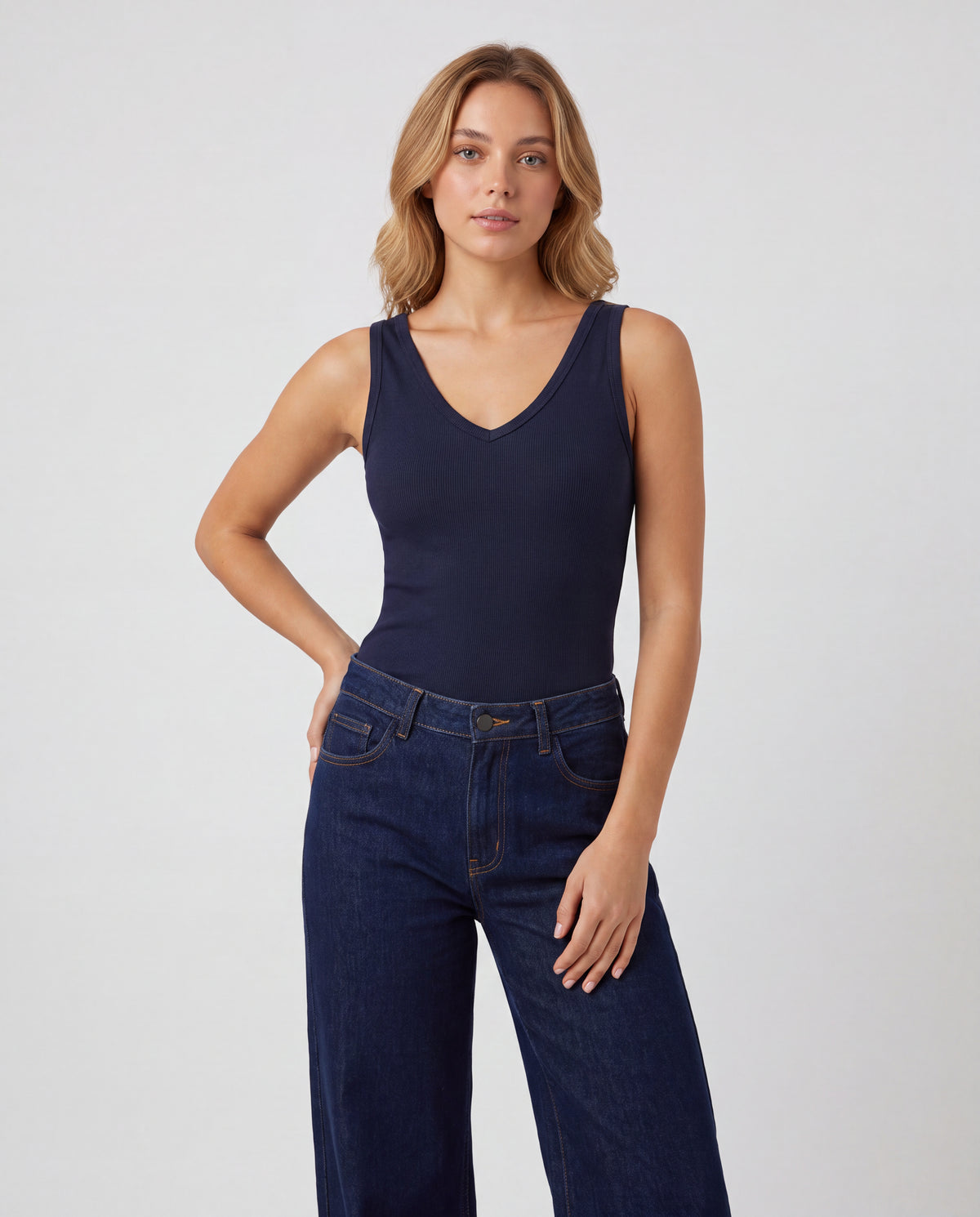 Básica Rib Iris - Azul Navy