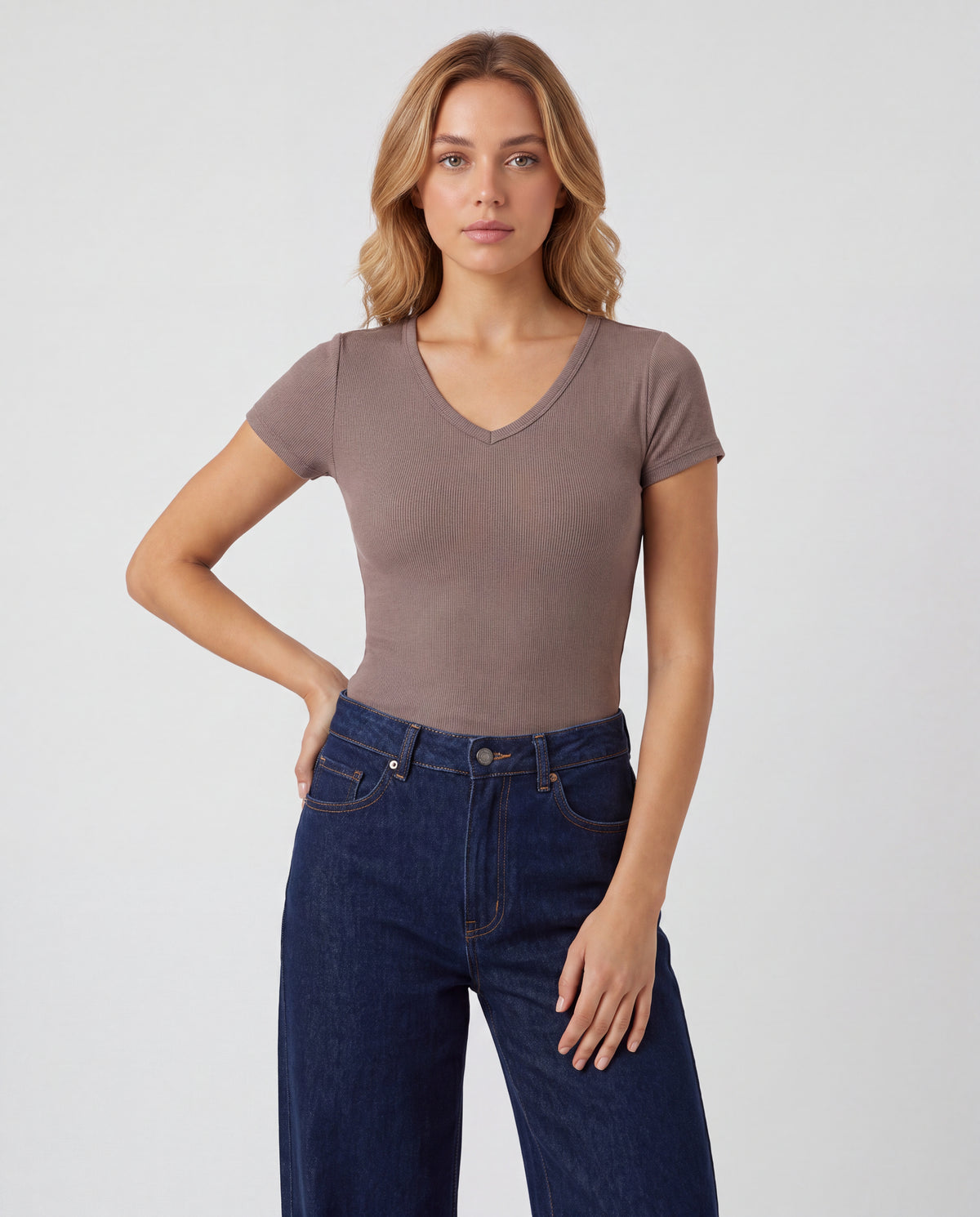 Básica Rib Moon - Taupe